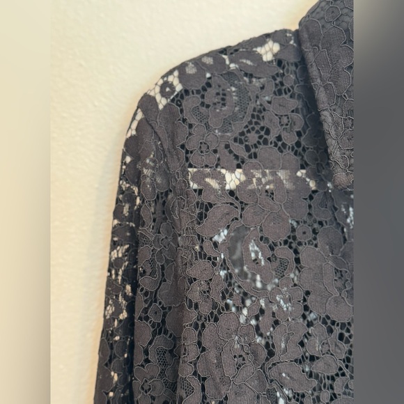 J. Crew black lace long sleeve button down. NWT - Picture 5 of 7